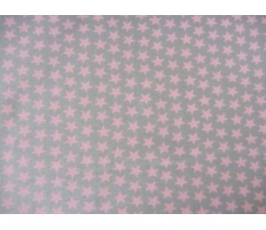 Jersey Sternchen rosa auf grau